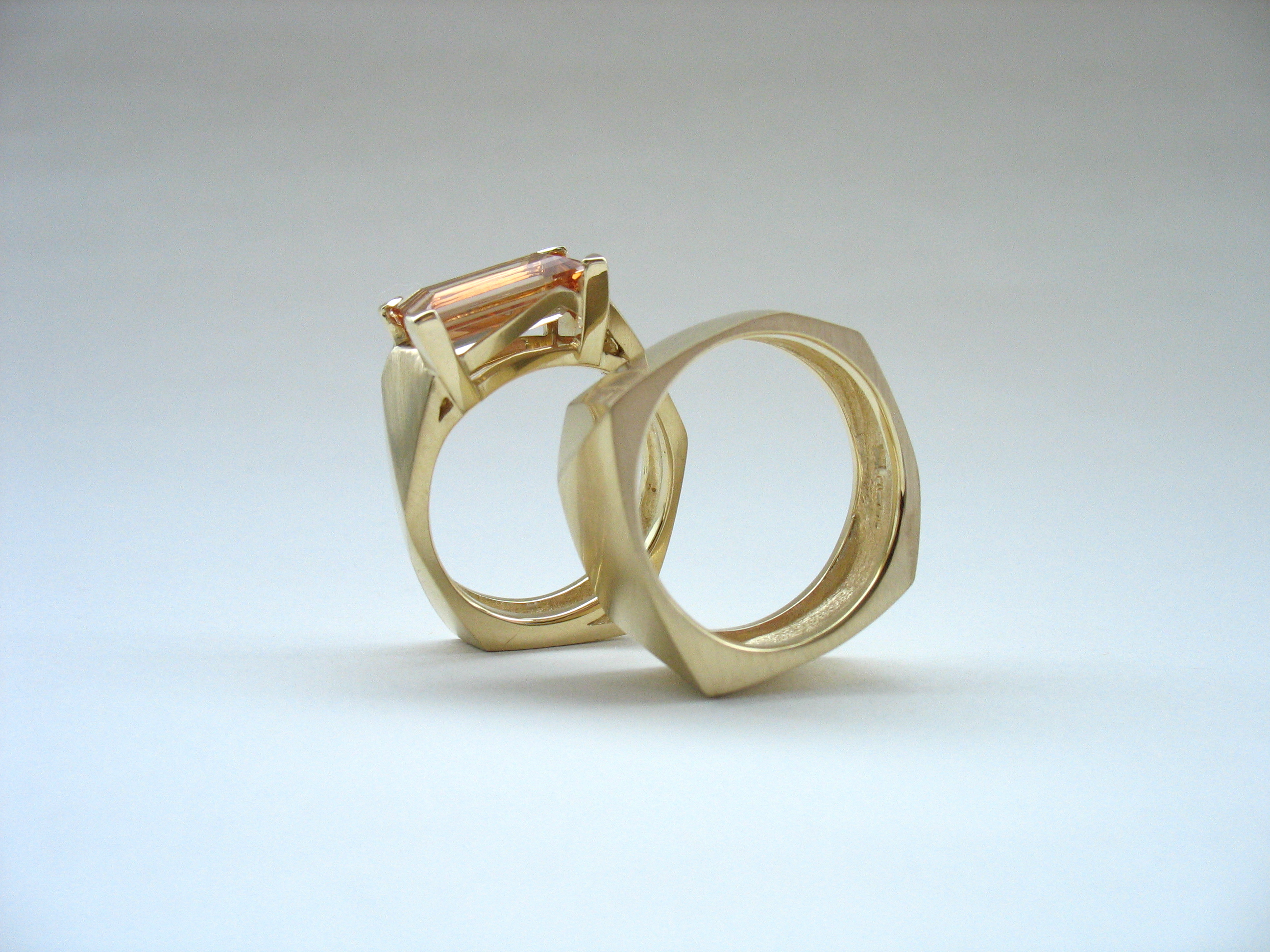 Topaz Engagement Ring and Wedding Band. Image: Courtesy of Melanie Eddy