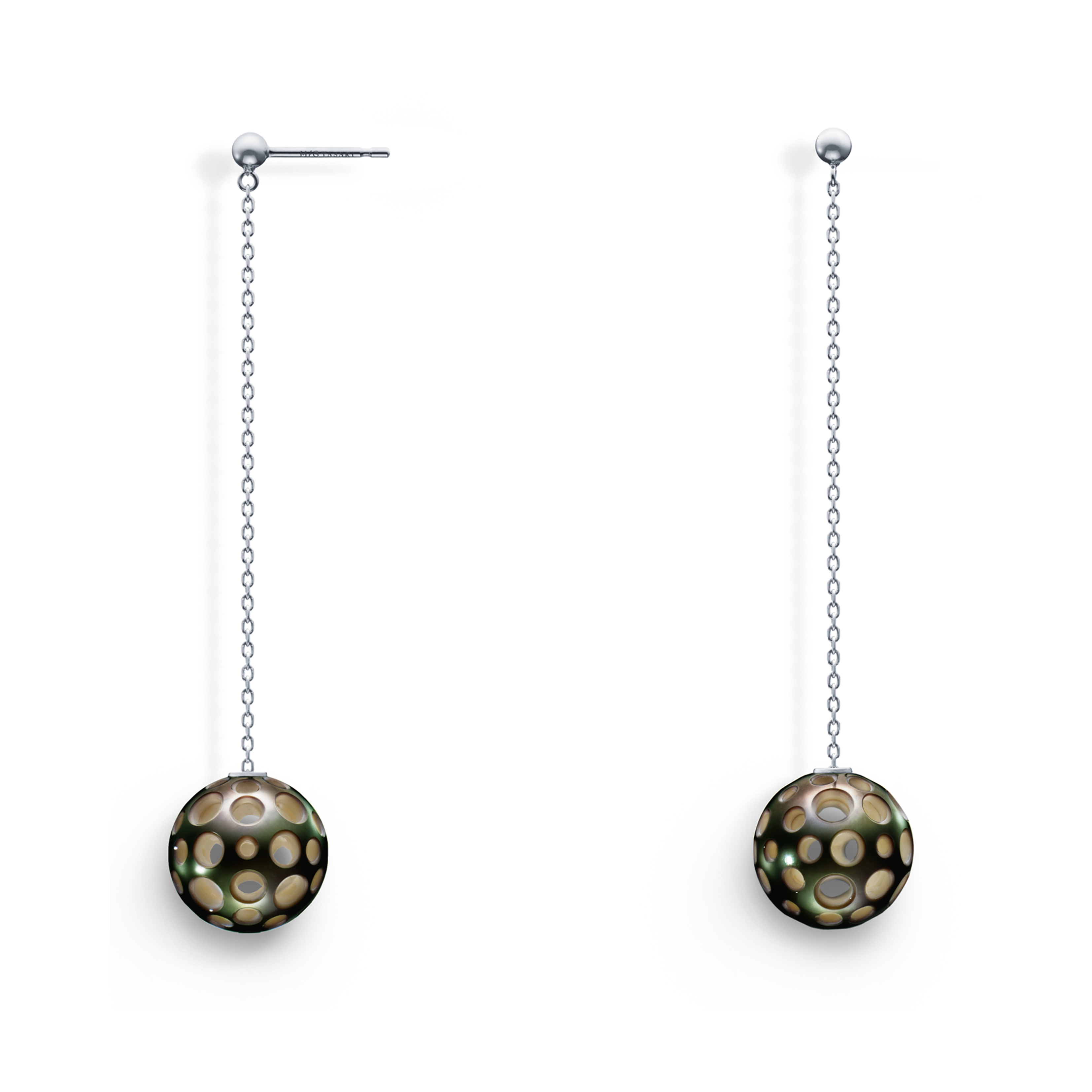 Drilled Earrings M/G Tasaki (Image Courtesy of Melanie Georgacopoulos)