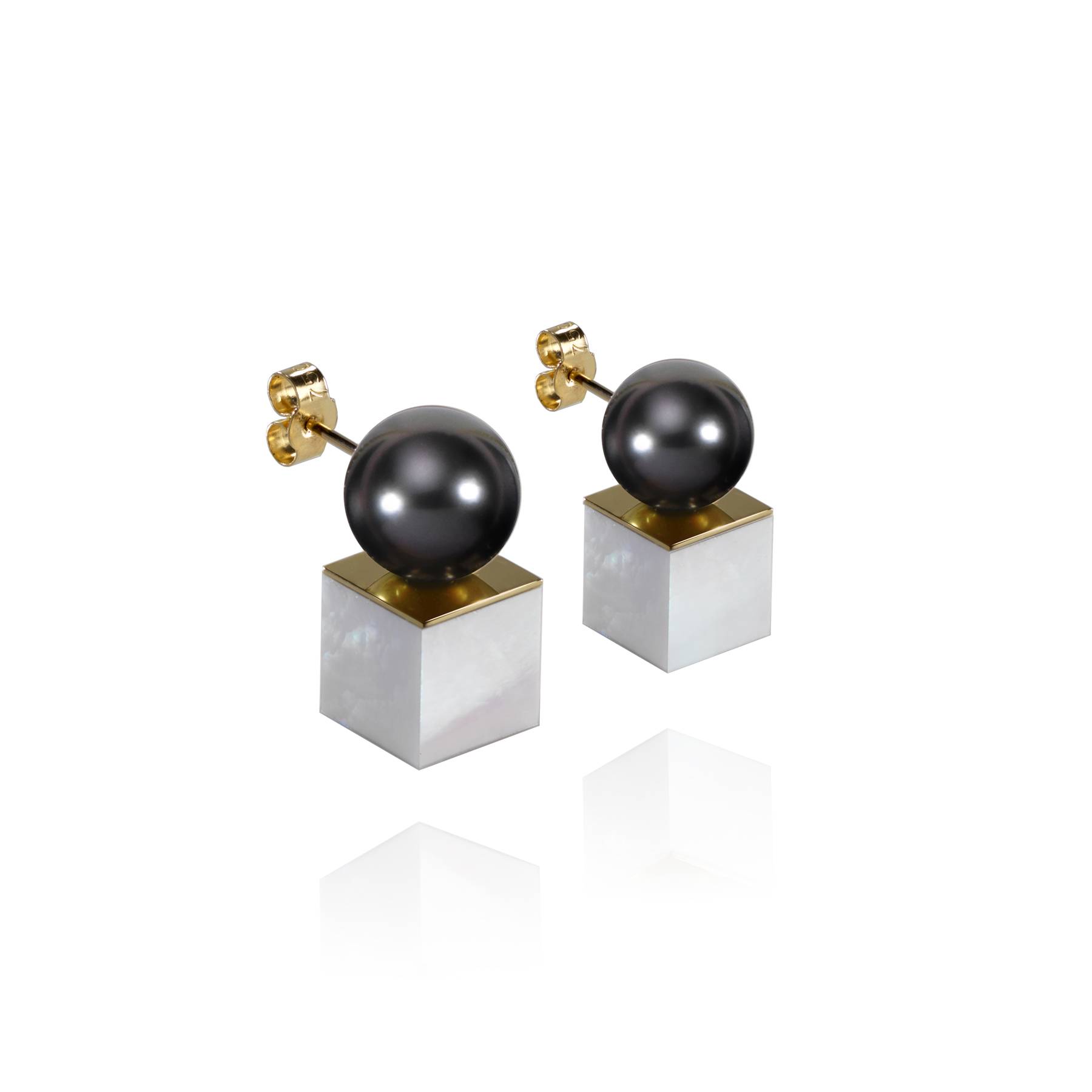 MOP Cube Stud Earrings (Image Courtesy of Melanie Georgacopoulos)