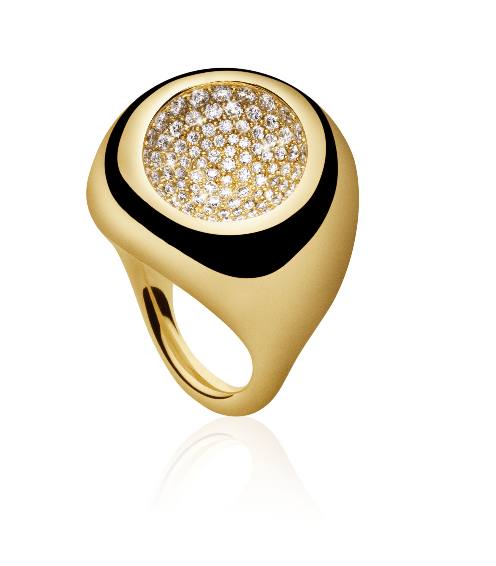 Cave Ring,  Yellow Gold and Pave Diamonds. Jacqueline Rabun for Georg Jensen. Image Courtesy of J Rabun