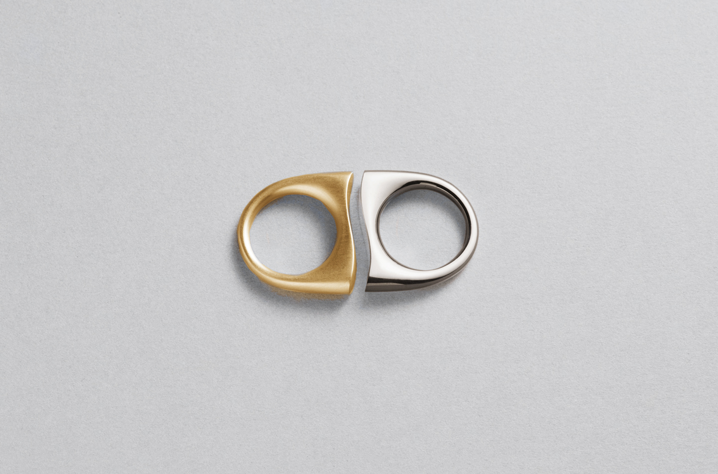  Love Distance Rings in Yellow and White Gold. Image: Courtesy of J Rabun