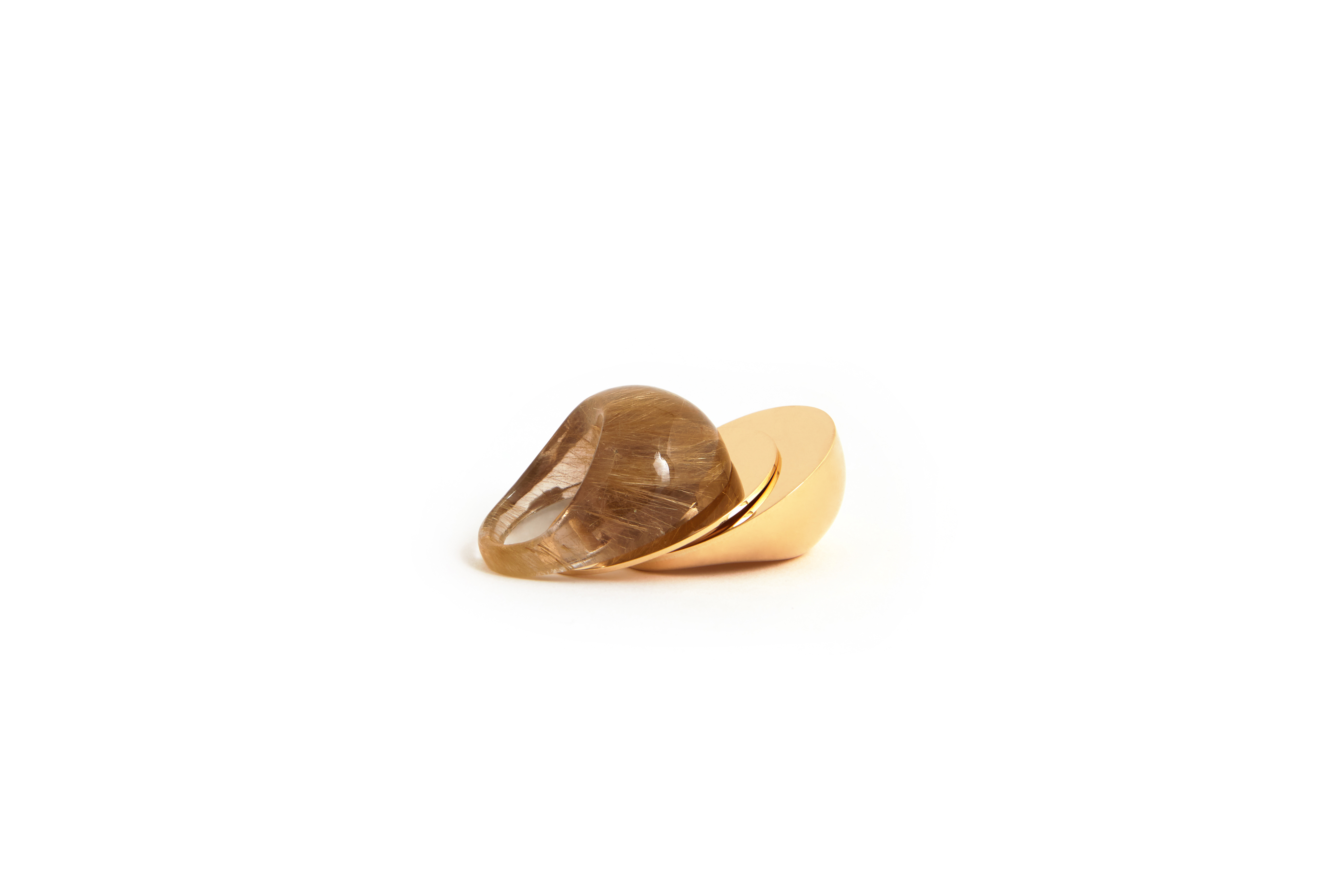 A Beautiful Life Ring, Yellow Gold and Rutilated Quartz Crystal. Image Courtesy of J Rabun