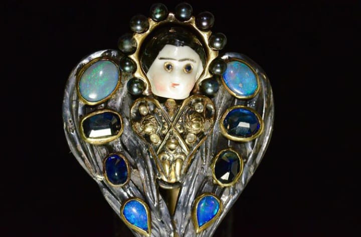 Antique Porcelain Doll, Sapphires, Opals, Diamonds Image Courtesy of Castro NYC