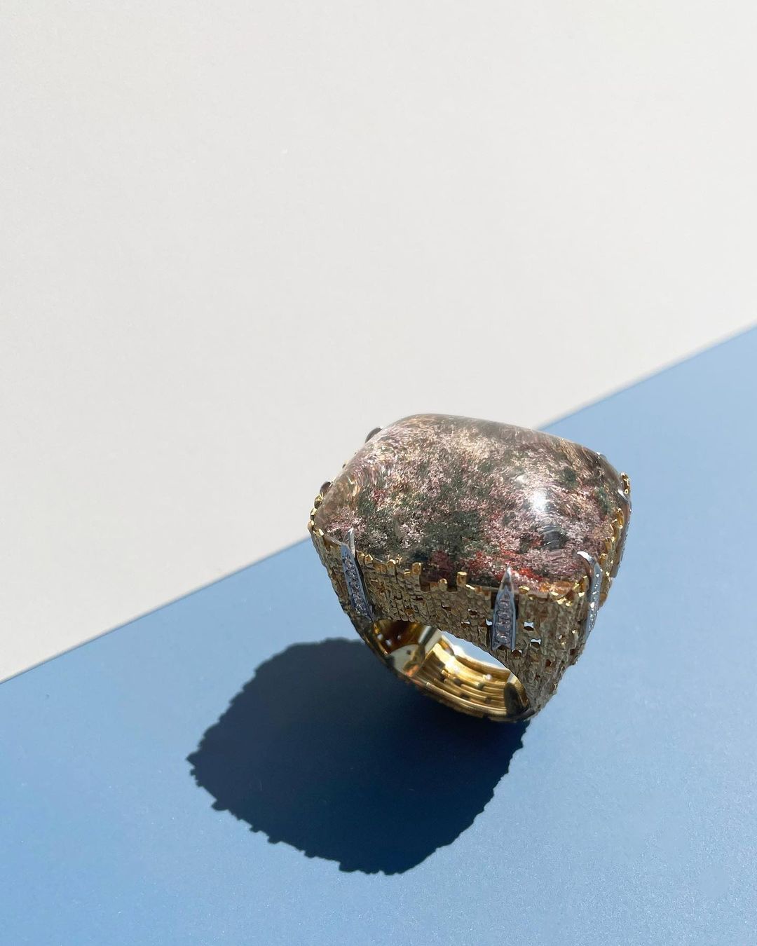 Lodolite and Diamond Ring by Francesca Grima. Image Courtesy of F. Grima