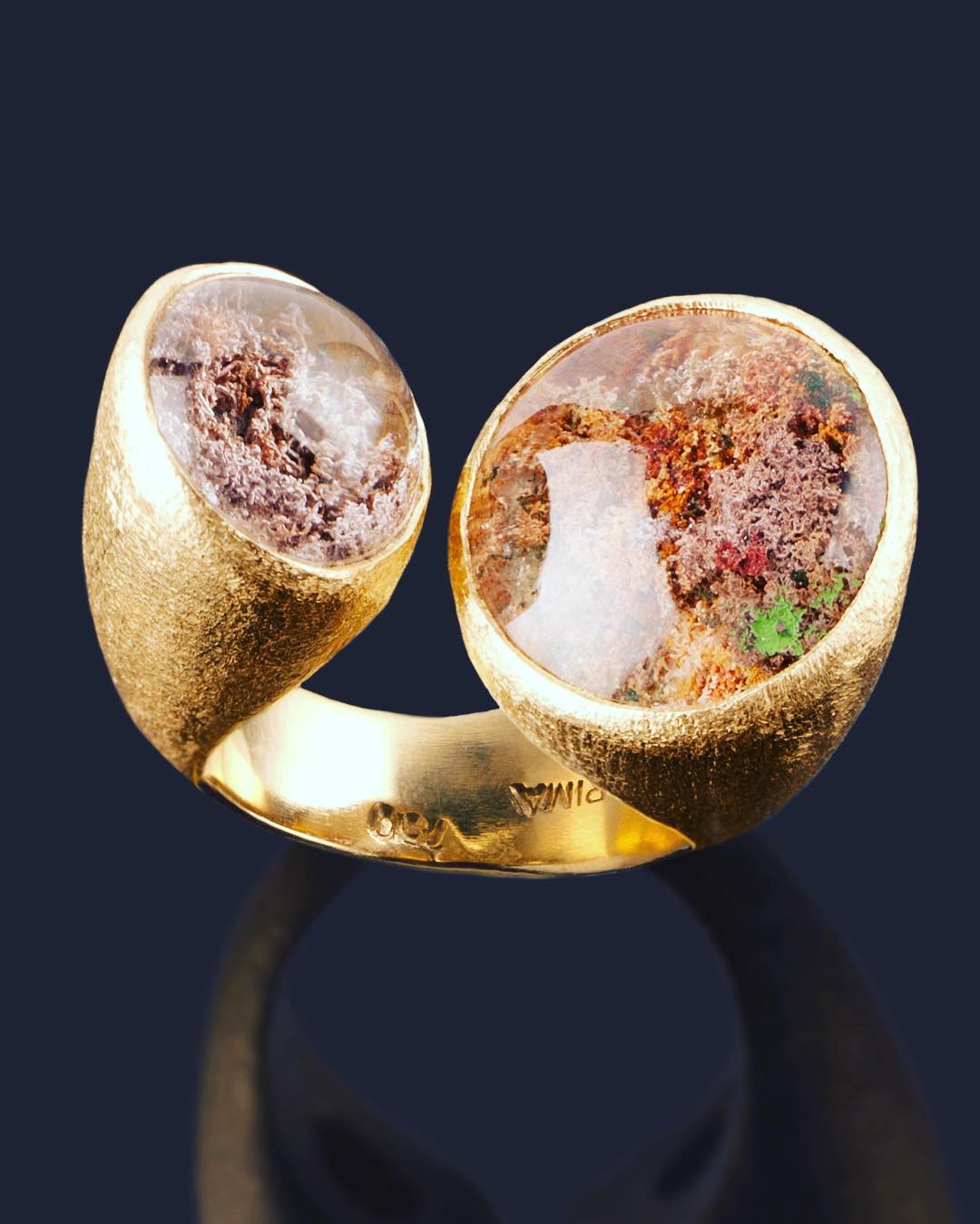 Yellow Gold and Lodolite Ring by Francesca Grima. Image Courtesy of F. Grima