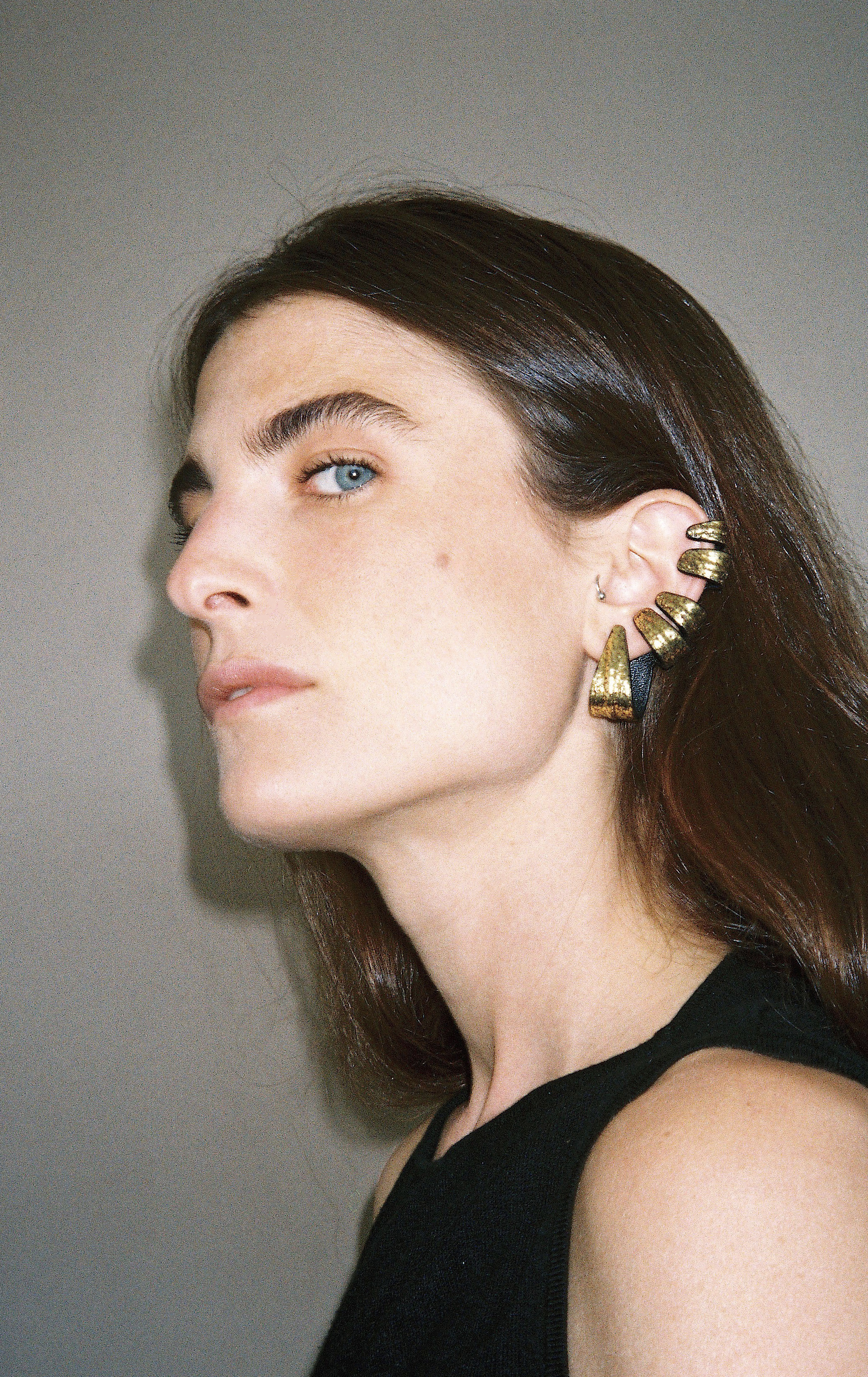 The Fondation Ear Cuff in Gold Leather. Image Courtesy of So-Le Studio